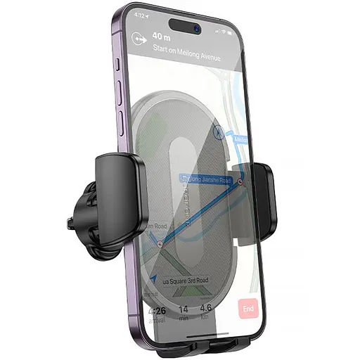 Автодержатель Borofone BH133 Rio push-type (air outlet) Black - фото 2