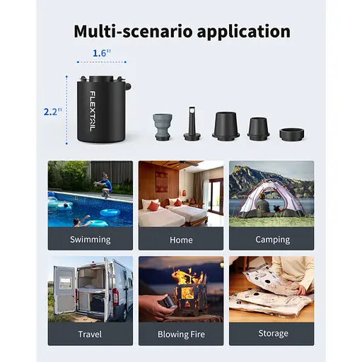 Насос кемпінговий Flextail Tiny Pump, помаранчевий - фото 7