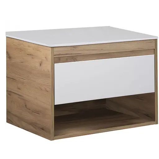 Тумба Мойдодир Oslo 80 Wood ST зі стільницею дуб крафт/Білий - фото 1