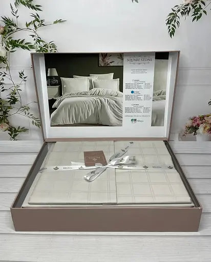 Постільна білизна Belizza Square Stone Жаккард Romeo Home pbe0052154 - фото 1