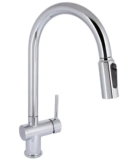 Смеситель для кухни Qtap Rozcesti с выдвижным изливом с подключением для питьевой воды QTROZ366CRM45938 - фото 1