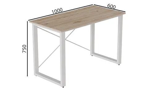 Письменный стол Ferrum-decor Драйв 750x1000x600 Белый металл ДСП Дуб Сан-Марино 16 мм (FRD-103102) - фото 2