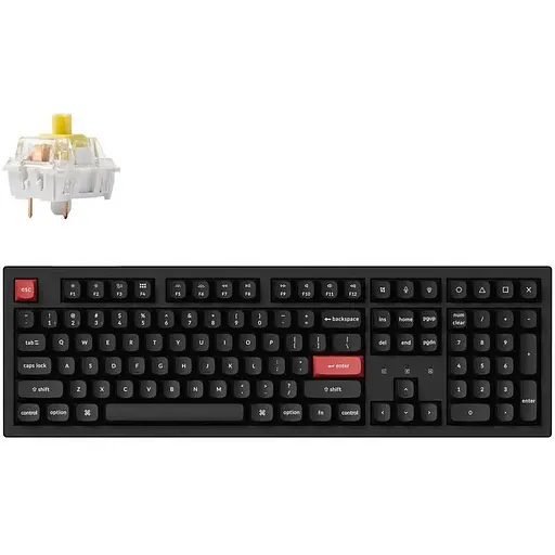 Keychron Клавіатура механічна K10 Pro 100Key, K pro Banana, WL/BT/USB-A, QMK, EN/UKR, RGB, чорний