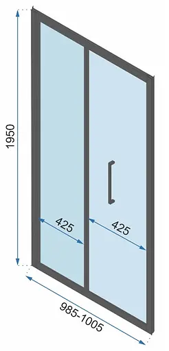 Душова кабіна Rea Rapid Fold 80x100 black REA-K6421 + REA-K6420, Чорний матовий, Універсальна, прозорий - фото 6