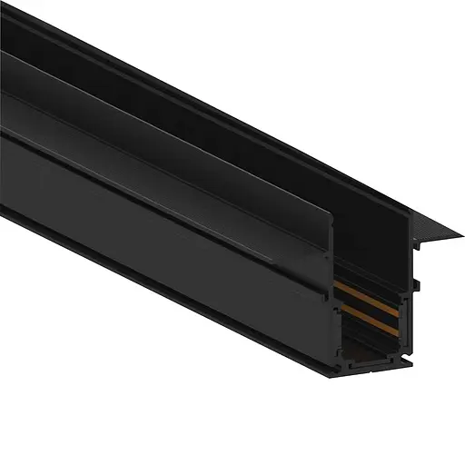 Магнитный трековый шинопровод MAGNET-R2 Врезной для гипсокартона 12,5мм 2м черный - фото 1