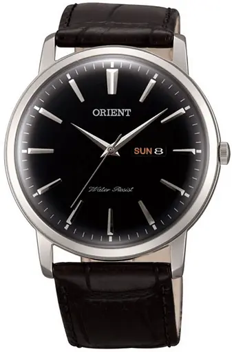 Мужские наручные часы Orient FUG1R002B6 кварцевые с кожаным браслетом