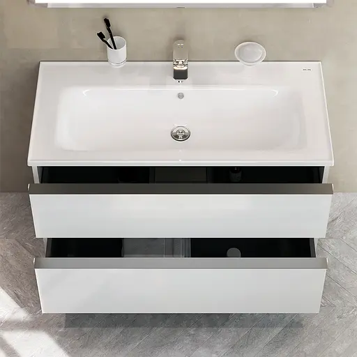 Тумба з умивальником AM.PM X-Joy S підвісна 100 см 2 ящики білий MTA-FHX1002WG-WCC1002WG Білий - фото 7