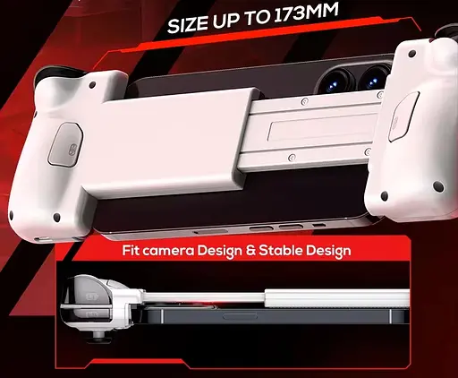 Джойстик для телефону Memo S2 шириною до 173 мм ігровий контролер тригер з макросом White (18532) - фото 3