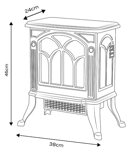 Камін Neo Tools електричний, декоративний, 30м кв., 1500Вт, керамічний нагрів. елемент (PTC), чорний - фото 10
