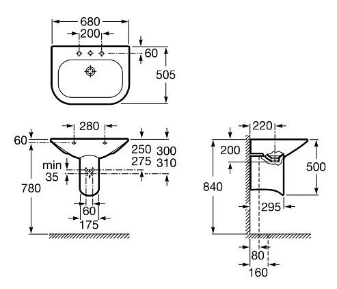 Умивальник Roca Nexo A327640000, Білий - фото 3