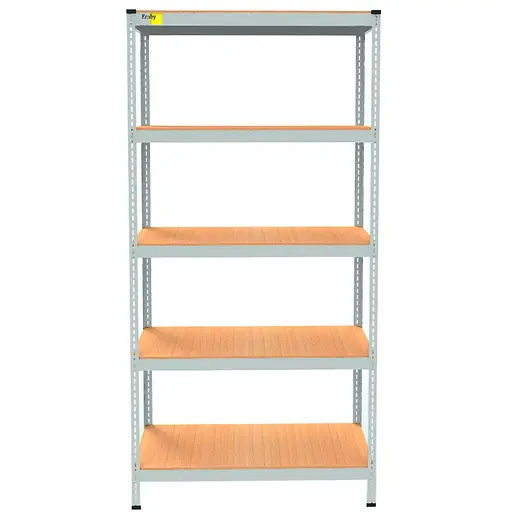 Металевий стелаж Emby Light Series (розмір 2400х900x300мм) 5 полиць ДСП до 100кг Білий