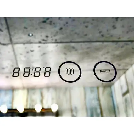 Дзеркало Dusel DE-M3051 75x120 см з годинником, Білий - фото 2