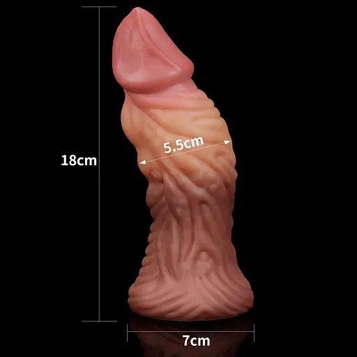 Фаллоимитатор Dual-Layered Silicone Nature Cock 7.0'' 18 см коричневый - фото 13