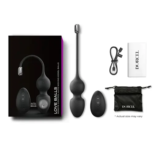 Вагинальные шарики Dorcel Love Balls Black, вибрации и движения внутреннего шарика, пульт ДУ - фото 6