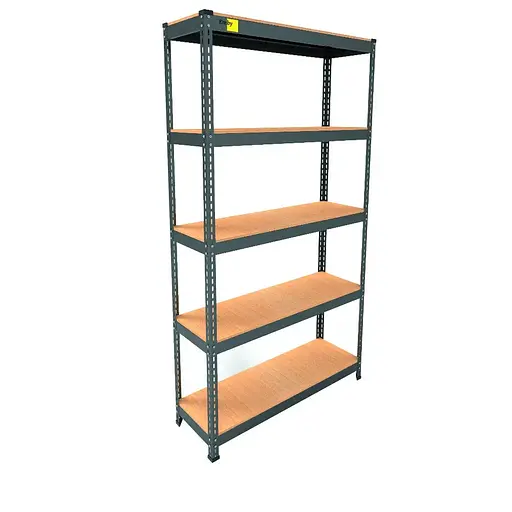 Металевий стелаж Emby Light Series (розмір 1800х900x300мм) 5 полиць ДСП до 100кг Чорний
