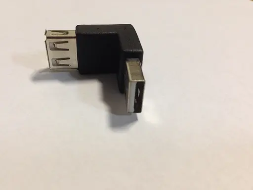 Перехідник штекер USB A- гніздо USB A кутовий - фото 1