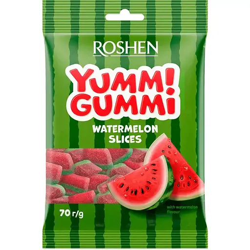 Набор желейных конфет Roshen Yummi Gummi Cherry + Watermelon Slices + Mini Bear Mix 210 г (3 шт. х 70 г) - фото 3