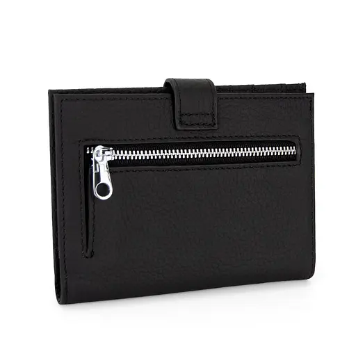 Обложка на паспорт 3459 кожаная с карманом для денег черная - фото 5