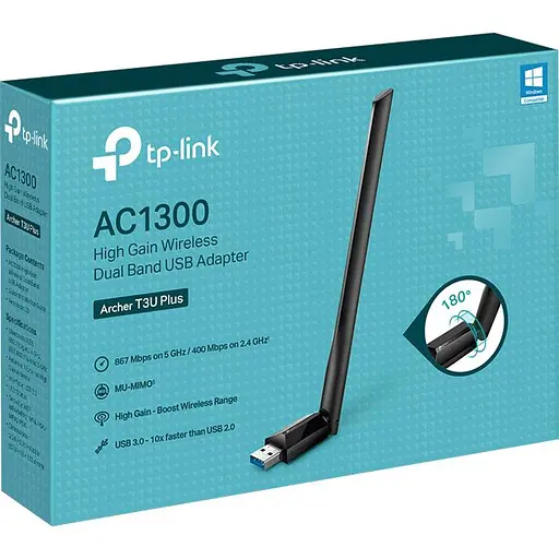 WiFi-адаптер TP-Link USB Archer T3U Plus (Archer T3U Plus) - фото 3