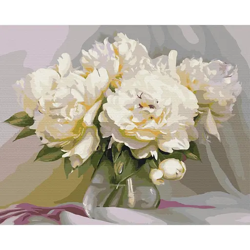 Картина за номерами Вишукана ніжність півонії Brushme 40x50 см кольорова 000220981