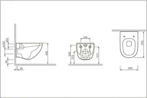 Унитаз подвесной AM.PM Sensation FlashClean безободковый без сиденья (C301700WH) - фото 8