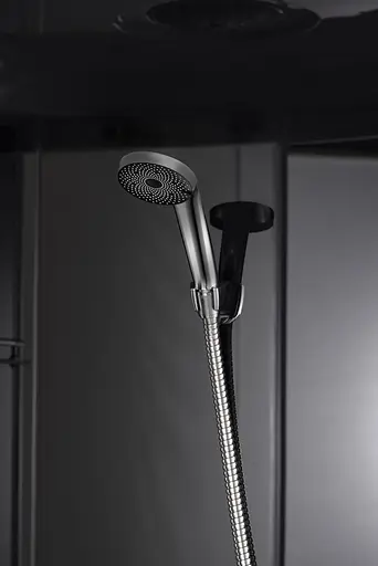 Душевой бокс без гидромассажа Mixxus Strong SB01-90x90x215-GR Satin с высоким поддоном MI6885, Хром матовый, тонированный, хром матовый - фото 4