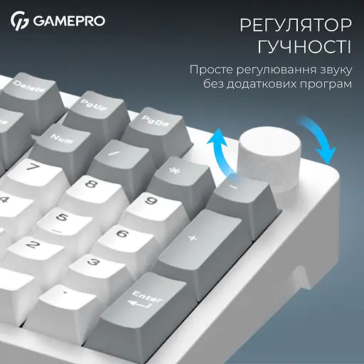 Клавіатура GamePro Asgard Drakkar Keychron Super Red Switch Wireless/Bluetooth/USB White бездротова (MK305WH) - фото 6