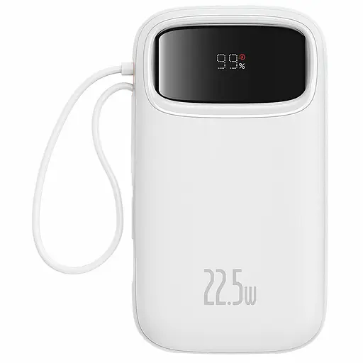Повербанк Baseus QPow2 Dual-Cable 10000 mAh 22.5W (P10055001222-B1) White - фото 2