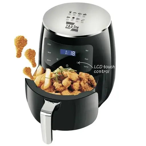 Фритюрница электрическая безмасляная. Аэро-фритюрница на 6 л Zepline ZP-085 3000 Вт LED дисплей