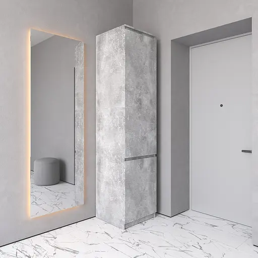 Шафа пенал Vays R-21, з полицями та штангою, без ручок, ЛДСП, 50×50×211 см - для одягу та взуття, в передпокій - фото 9