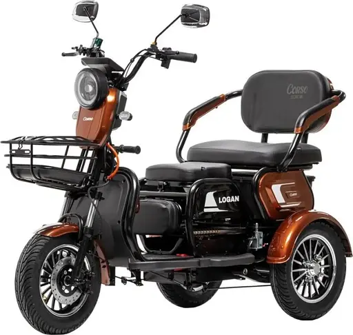 Електроскутер Триколісний Corso Logan (1200W 72V/23Ah) Коричневий - фото 1