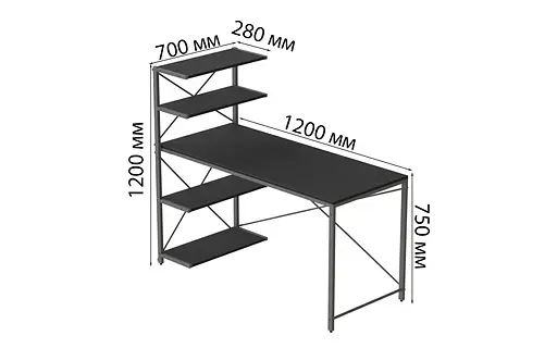 Компьютерный стол Ferrum-decor Джек 75x120x70 Серый ДСП Сосна Кембра (FRD-105420) - фото 3