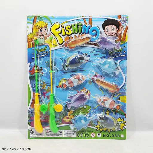 Рыбалка магнитная, 2 удочки, рыбки, 32.7x40.7x3 см, 088A