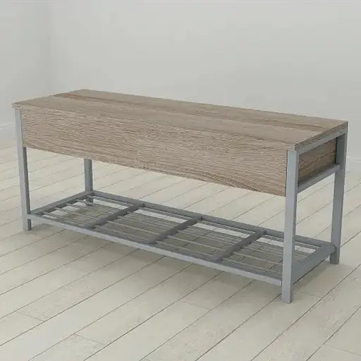 Банкетка с ящиком Ferrum-decor Дрейк 2 550x1200x400 металл Серый ДСП Сонома Трюфель 16 мм (FRD-103084)