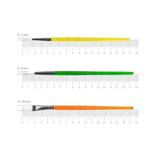 Набір пензлів №3 синтетика 3 шт кругла (№6 8) плоска (№10) Rosa Kids - фото 8