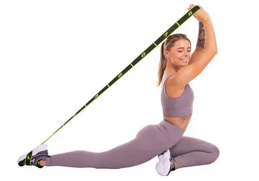 Еспандер стрічковий EasyFit Medium (M) 90х3 см гумка з петлями для розтяжки, фітнесу та тренувань Зелений (EF-1682-GN) - фото 3