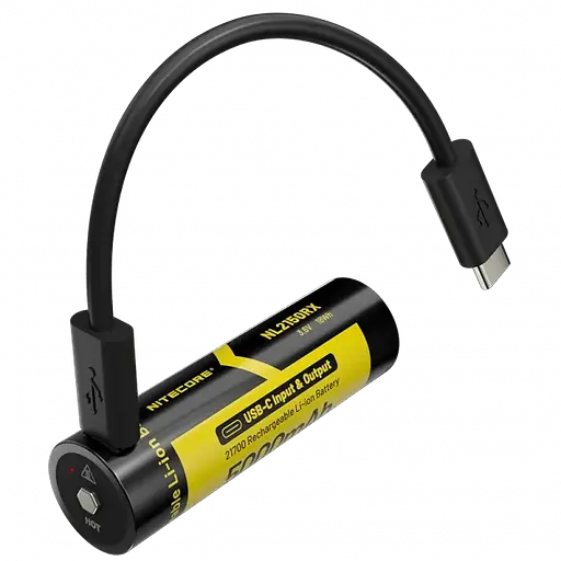 Аккумулятор 21700 + Power Bank Nitecore NL2150RX 5000mAh 8А 3.6V (Черно-желтый) - фото 3