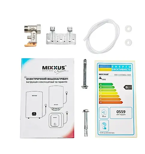 Водонагреватель Mixxus EWH-1110 SMALL OVER 10 л над мойкой, 1500 Вт, мокрый ТЭН, вертикальный, квадратный, белый (WH0606) - фото 4