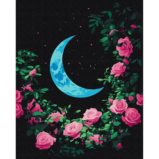 Картина за номерами "Квітучий Місяць" BS54153, 40х50 см