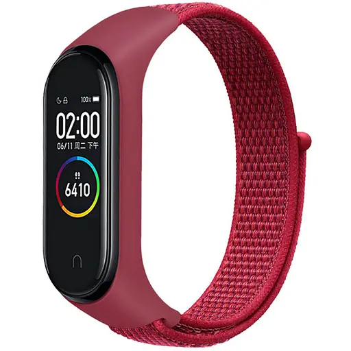 Ремешок Nylon New для Xiaomi Mi Band 3/4/5/6/7 Red