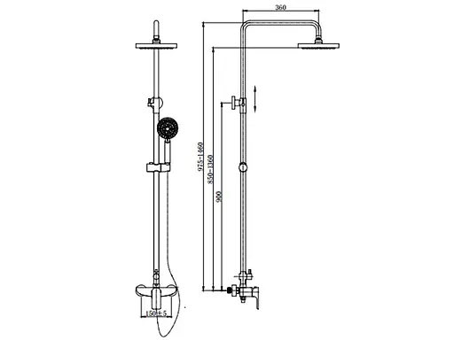 Душова система Asignatura 45547800, Хром - фото 2