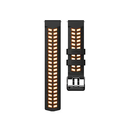 Ремінець силіконовий Tamister для годинника Sport 2 чорний з помаранчевим 22 мм - фото 2