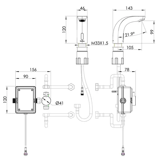 Кран для раковины электронный Imprese Krok Se 05500 Хром - фото 3