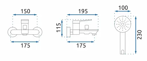 Смеситель для ванны Rea Viral настенный black REA-B2030 Черный матовый - фото 5