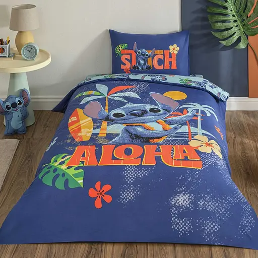 Подростковый комплект Disney Stitch Aloha Ранфорс / простыня на резинке Tac pbe0051156 - фото 1