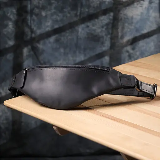 Чоловіча бананка з натуральної vintage шкіри SHVIGEL 29х11х4,5 см sum0027425 - фото 8