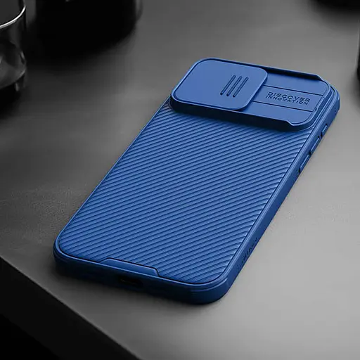 Карбонова накладка Nillkin CamShield Pro Magnetic для Apple iPhone 15 Pro 6.1 Blue - фото 7