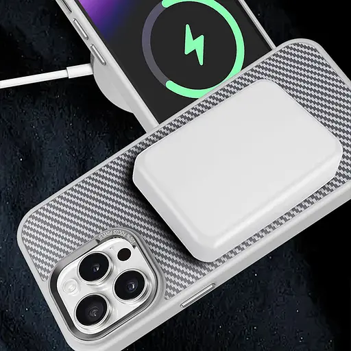 Чохол Epik TPU+PC Carbon Mirage with MagSafe для Apple iPhone 15 Pro 6.1 Grey - фото 6