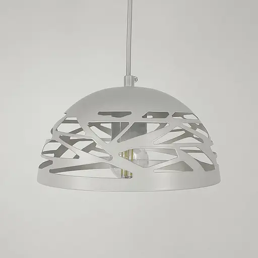 Світильник Лофт із білим різьбленим плафоном Ø 20 см | Арт. MJ 193-200 WT | Line F - фото 3