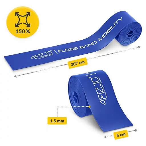 Лента компрессионная для флоссинга 4Fizjo Floss Band 207 x 5 x 0.15 см Blue (P-5905973405232) - фото 8